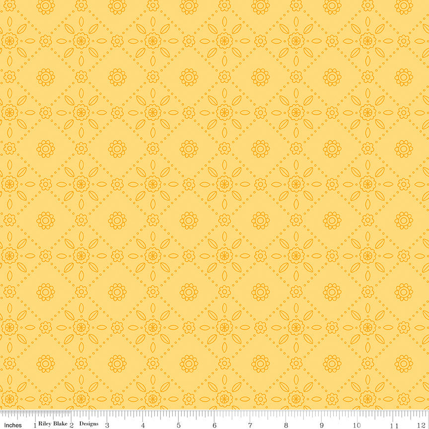 Little Darlin' Folk Tile Yellow Yardage by the RBD Designers for Riley Blake Designs | C16973-YELLOW