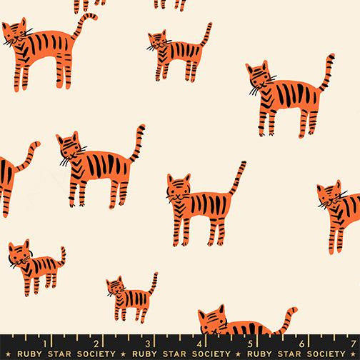 PRESALE Catnap Tiger Stripes Orange Yardage by Alexia Abegg for Ruby Star Society | RS4132 12