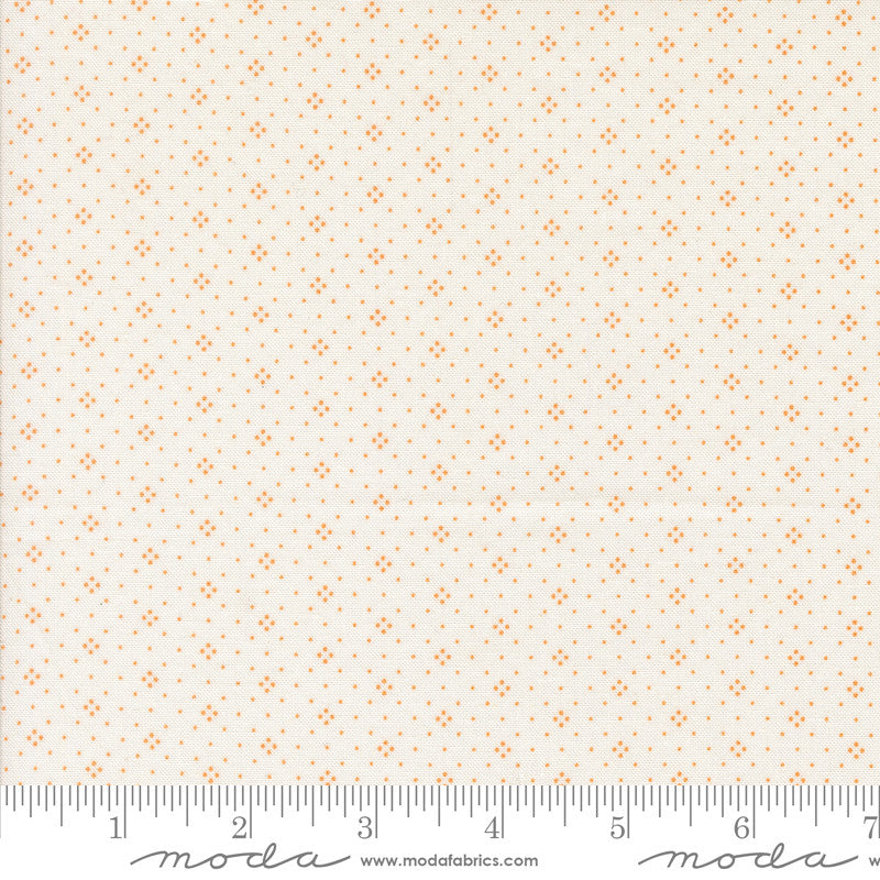 Agatha Road Eyelet Ivory Orange Yardage by Fig Tree & Co for Moda Fabrics | 20488 120