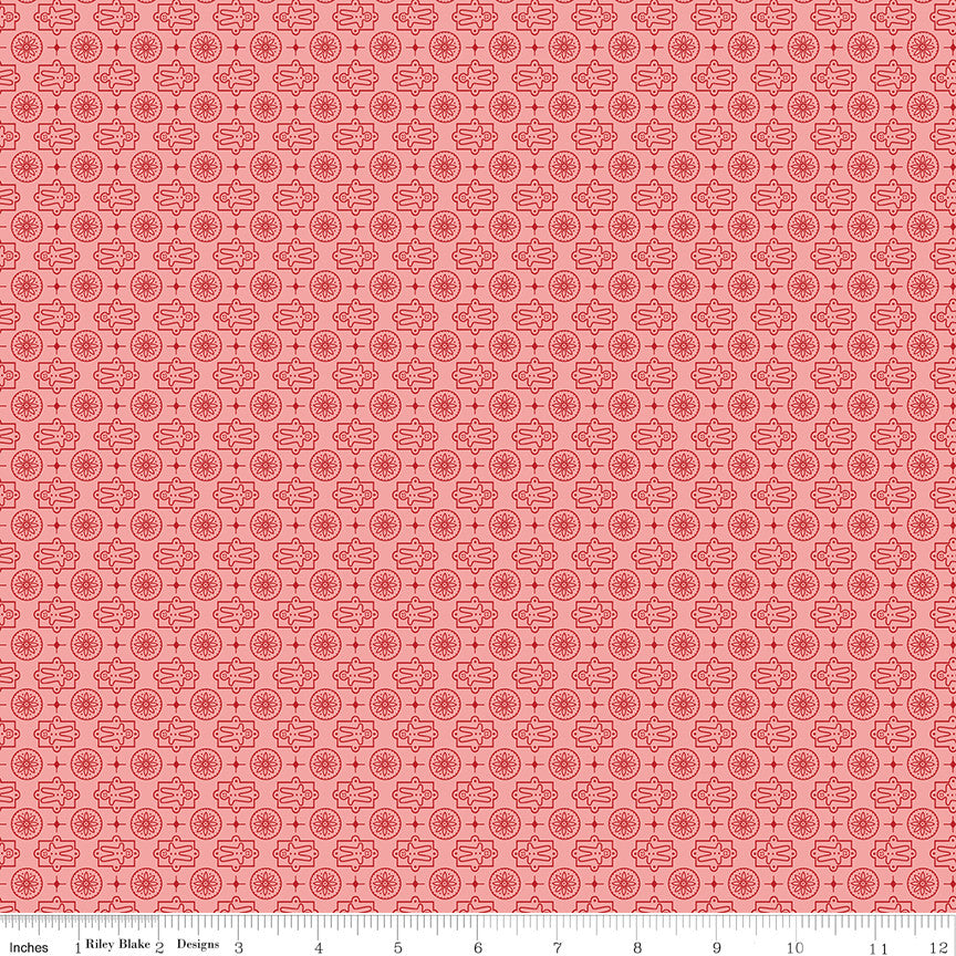 Home Town Holiday Gingerbread Coral by Lori Holt for Riley Blake Designs | C14908 CORAL