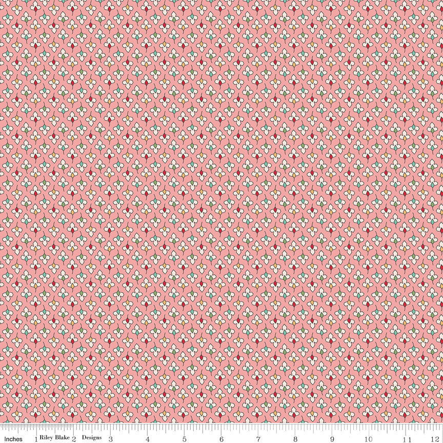 Home Town Holiday Lights Coral Yardage by Lori Holt for Riley Blake Designs | C14904 CORAL