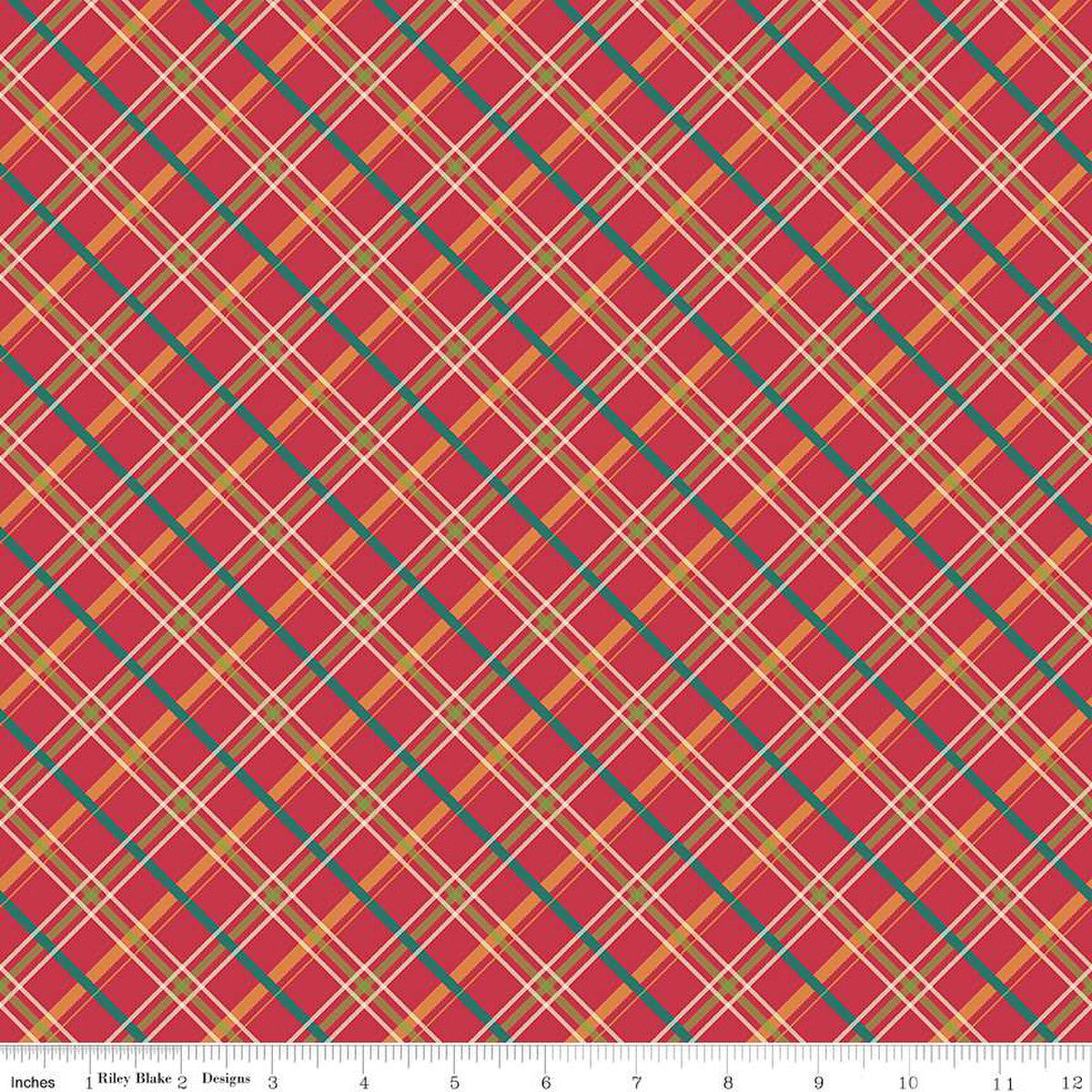 Autumn Afternoon Plaid Berry Yardage by Heather Peterson for Riley Blake Designs C14875 BERRY