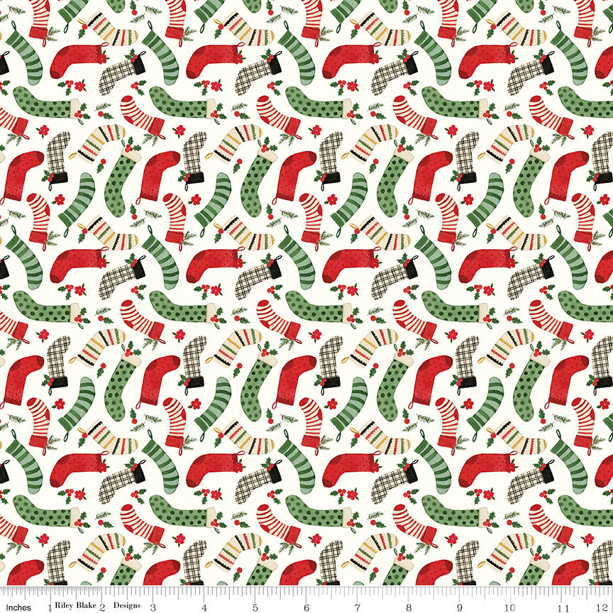 Charming Christmas Stockings Cloud Yardage by Kelsey Carlson for Riley Blake Designs | C16353-CLOUD