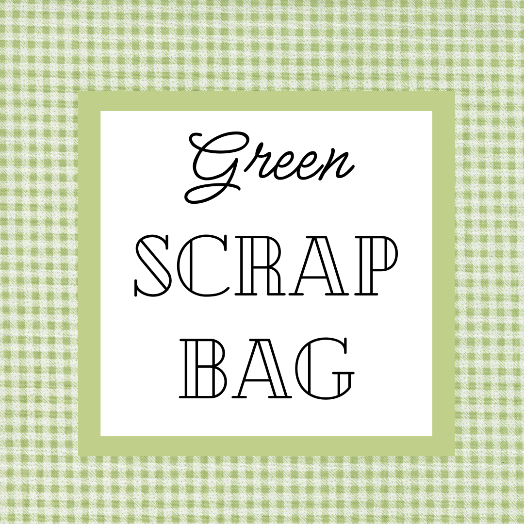 Green Cotton Fabric Scrap Bag | Two Size Options!