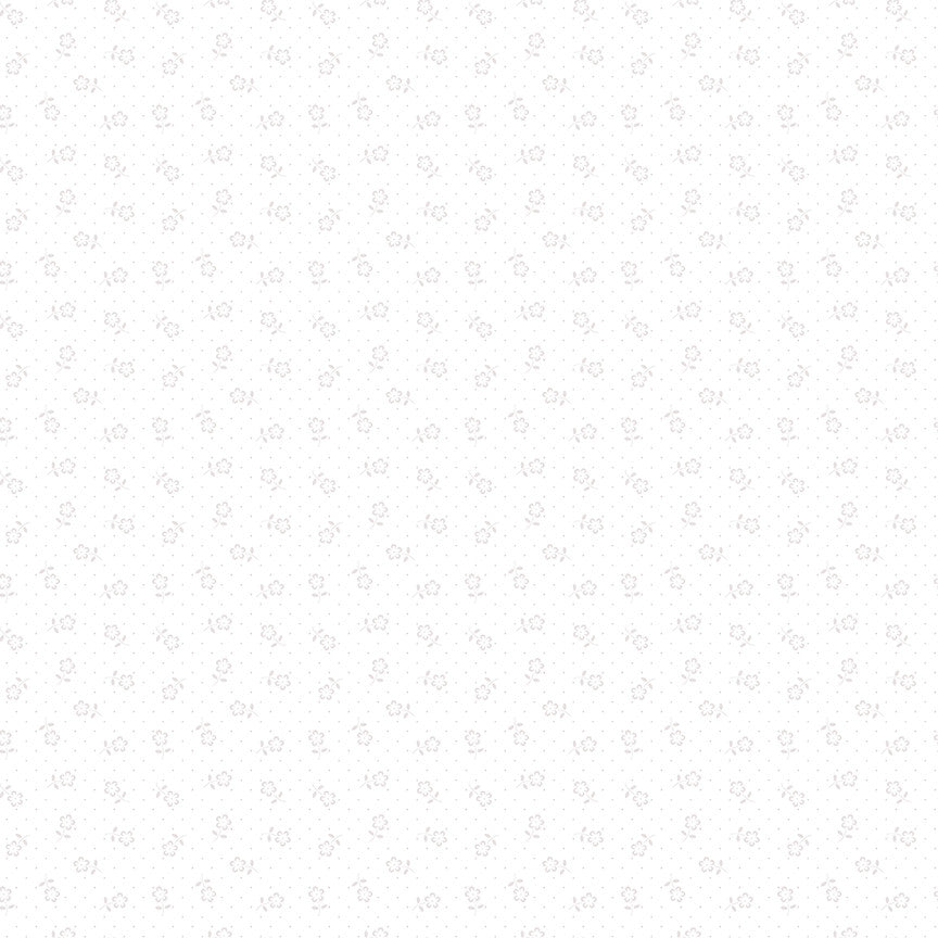 Mary Catherine Flower Dots White Tone-on-Tone Yardage by Amy Smart for Riley Blake Designs | C16705-WHITE