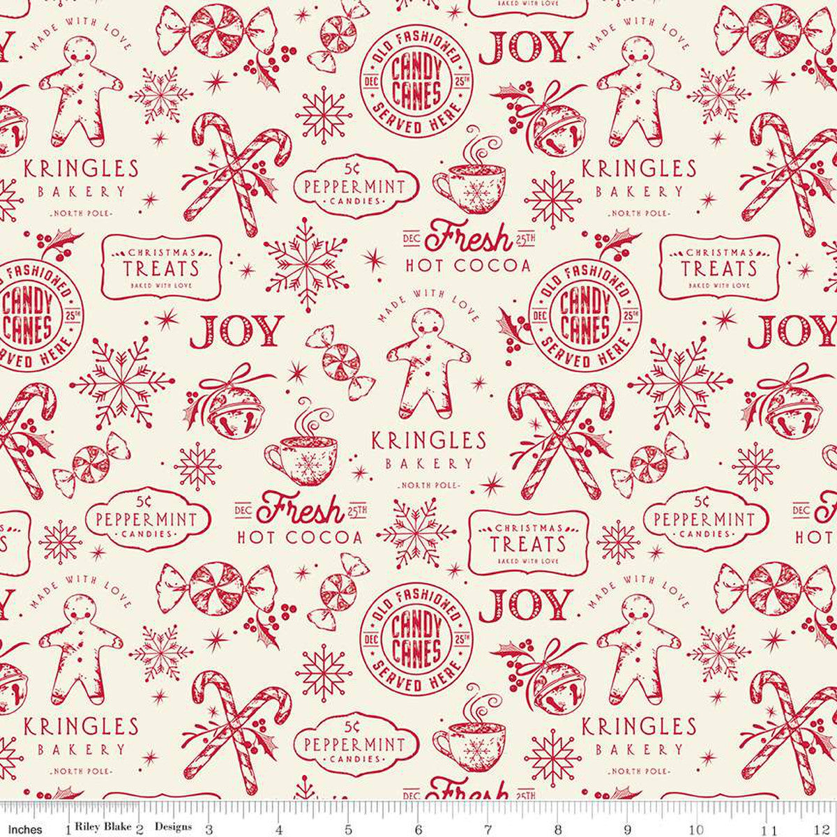 Merry Little Christmas Cream Treats Yardage by My Mind's Eye for Riley Blake Designs |C14841 CREAM