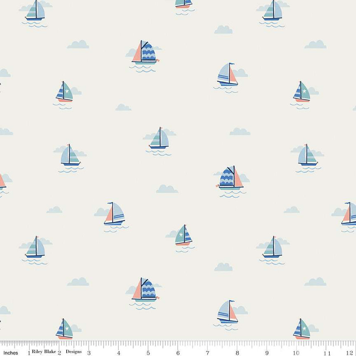 Lost at Sea Off White Set Sail Yardage by Natalia Juan Abello for Riley Blake Designs | C13403 OFFWHITE