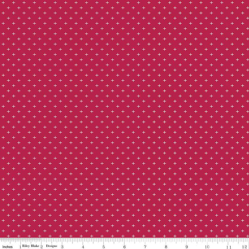 Heirloom Red Criss Cross Berry Yardage by My Mind's Eye for Riley Blake Designs | C14347 BERRY Quilting Cotton Fabric
