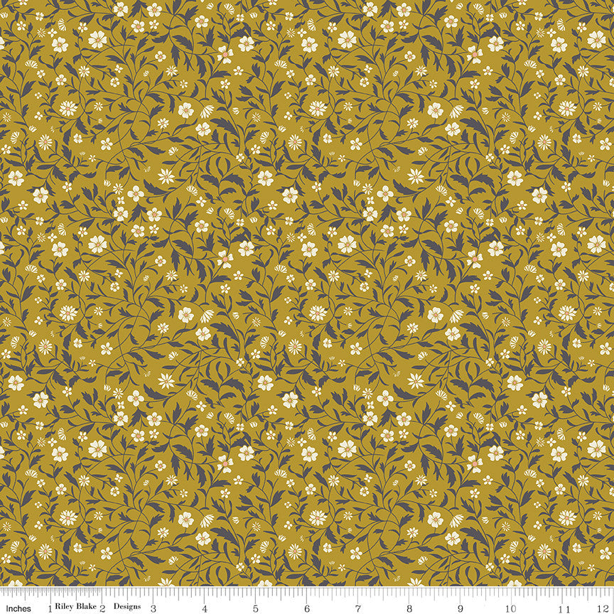 Wanderlust Hawthorn Curry Yardage by Danelys Sidron for Riley Blake Designs | C15473-CURRY | 15" Remnant