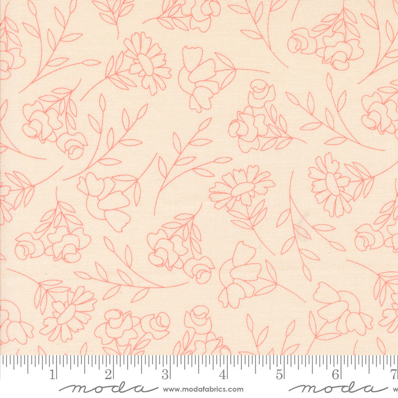 Abloom Spring Sketch Pale Pink Yardage by Corey Yoder for Moda Fabrics | 29211 14