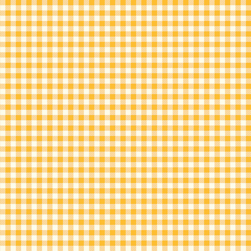 First Blooms Gingham Yellow Yardage by Heather Peterson for Riley Blake Designs | C16328-YELLOW
