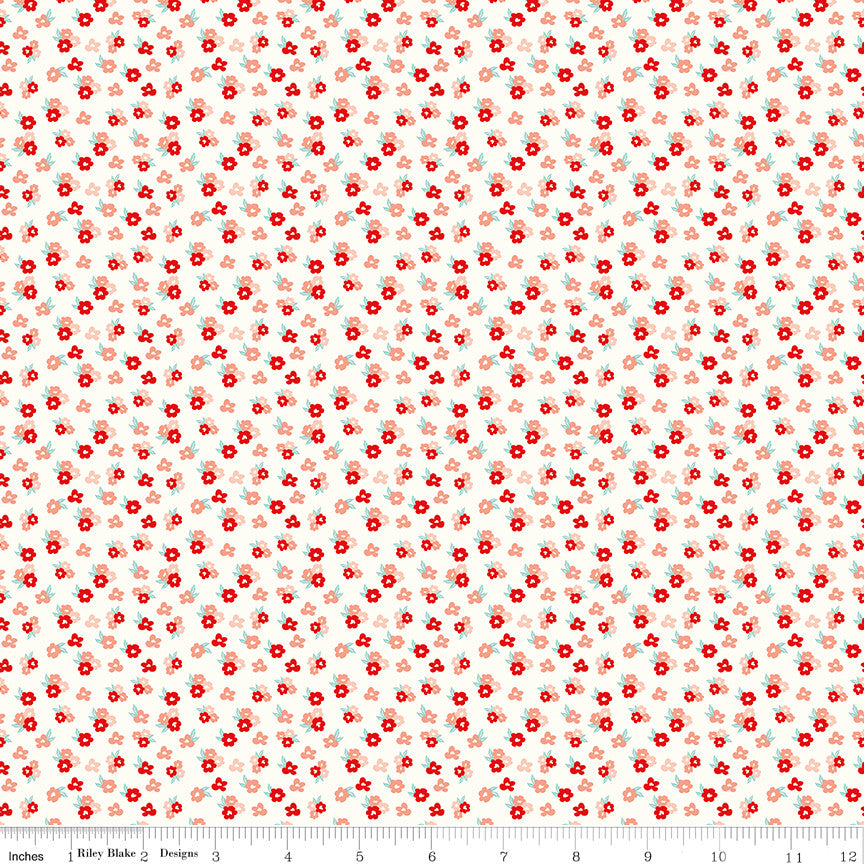 You & Me Tossed Floral Cream Yardage by Sandy Gervais for Riley Blake Designs | C15404-CREAM