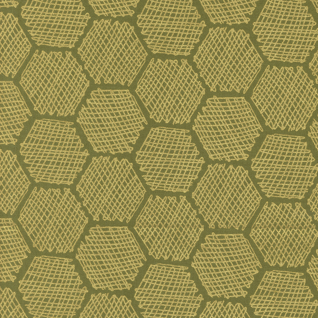Bee Garden Honeycomb Metallic Ivy by Gingiber for Moda Fabrics | 48416 12M