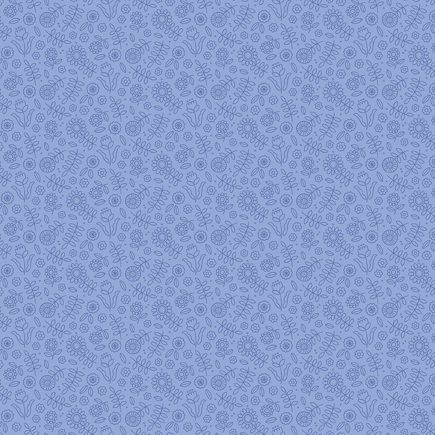 Little Darlin' Tonal Floral Periwinkle Yardage by the RBD Designers for Riley Blake Designs | C16972-PERIWINKLE