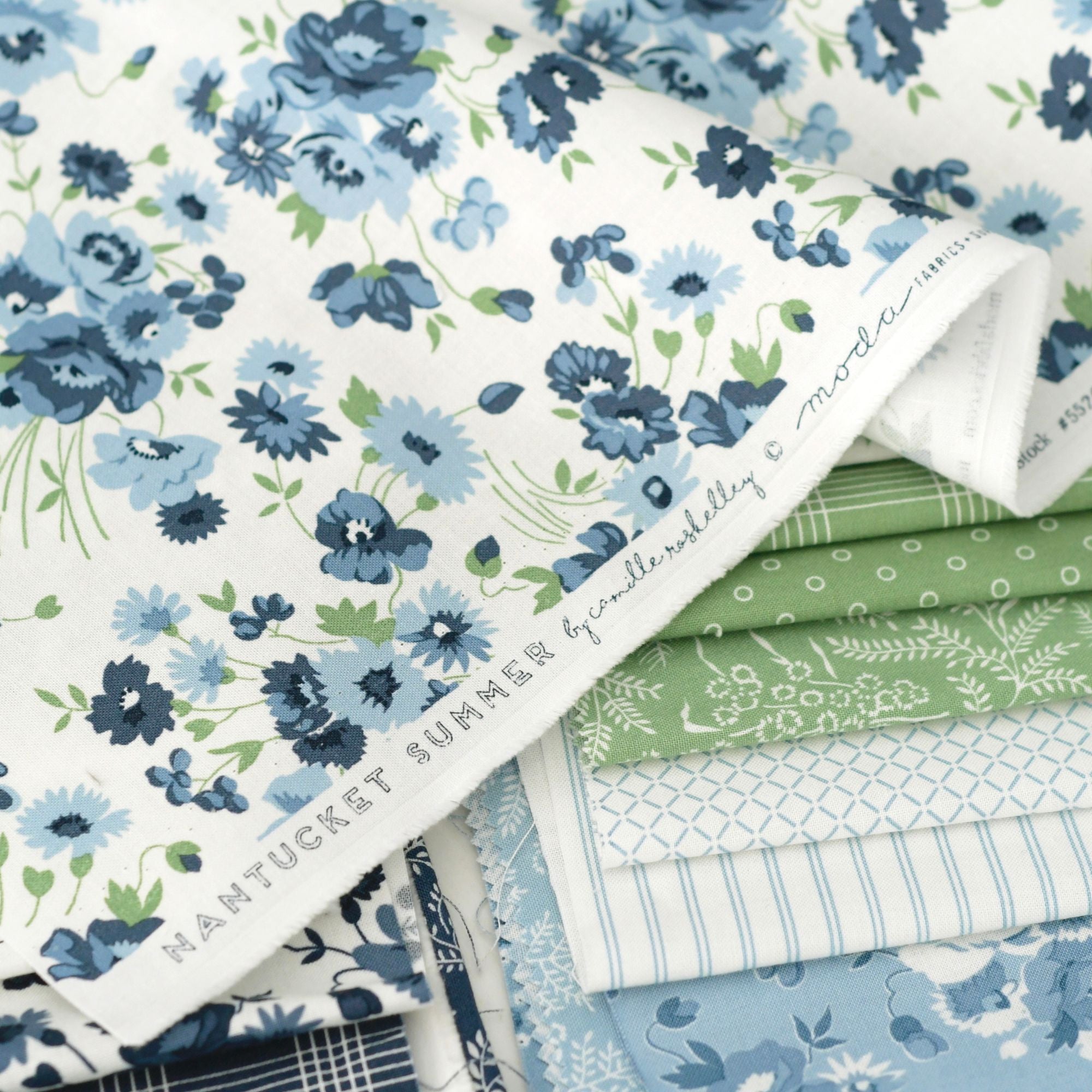 Nantucket Summer Mini Charm by Camille Roskelley for Moda Fabrics | 42 Precut 2.5" Squares | 55260MC