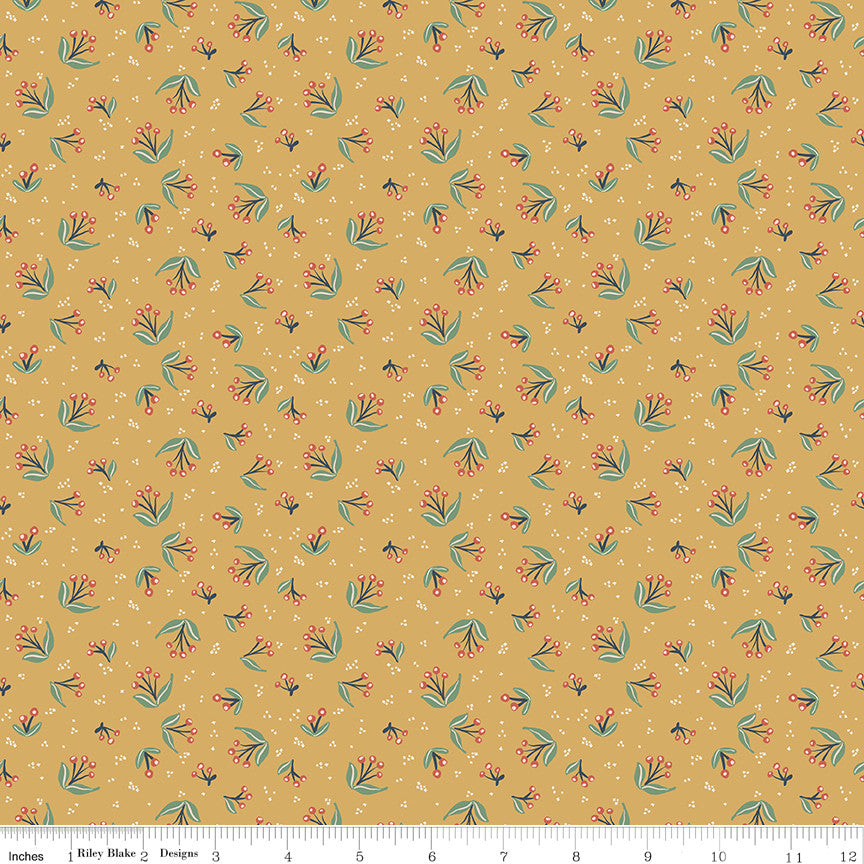 Ivy Reese Berry Branches Golden Yardage by Deena Rutter for Riley Blake Designs | C16603-GOLDEN