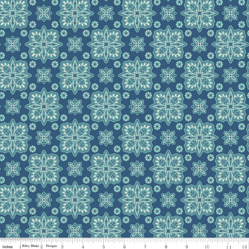 Americana Parade Dark Denim Yardage by Lori Holt of Bee in My Bonnet for | 5 Yard Backing | C16085-DKDENIM