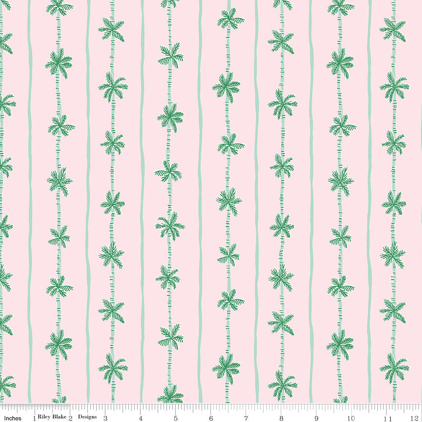 Forever Neverland Palm Stripe Pink Yardage by Jill Howarth for Riley Blake Designs | C15906-PINK