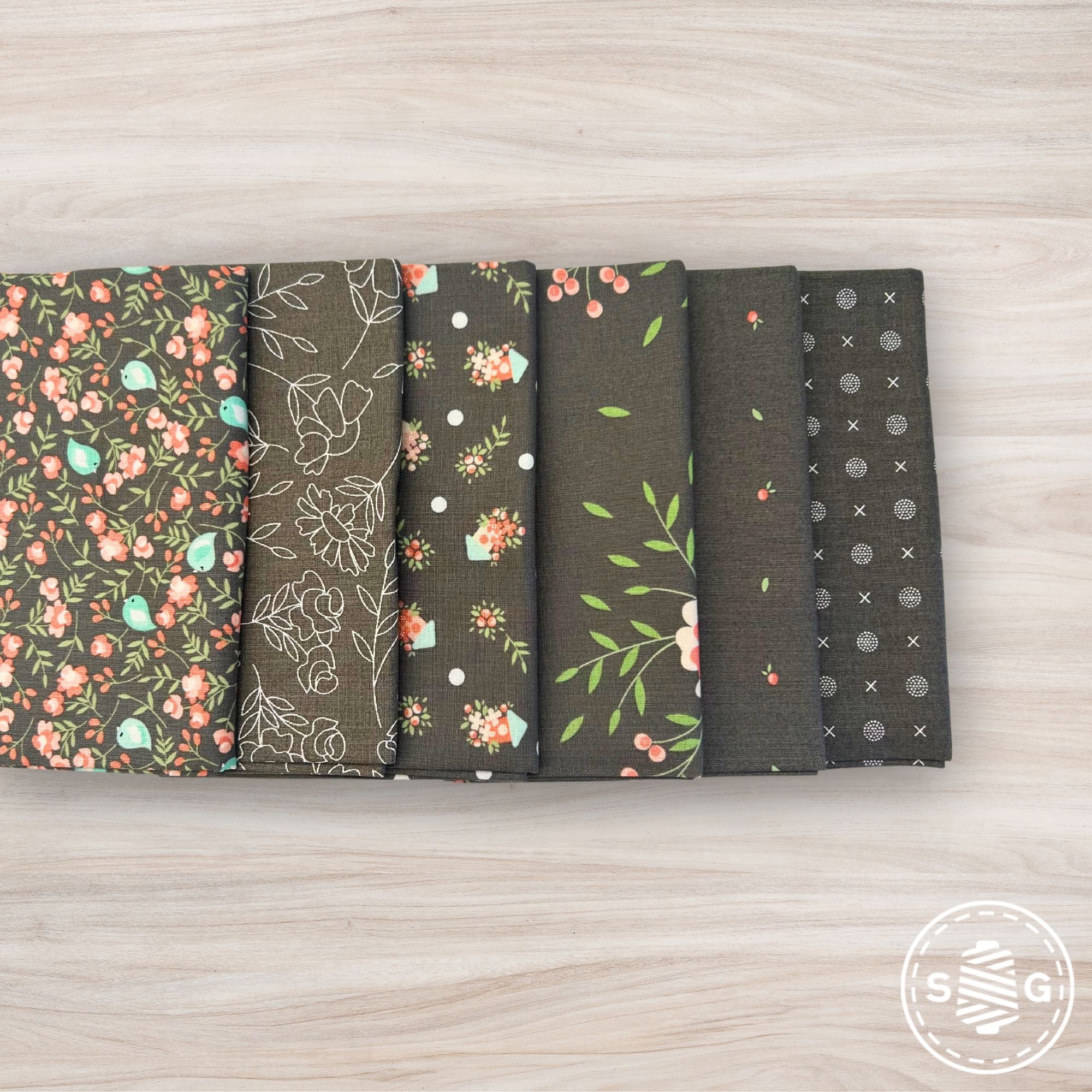 Abloom Custom Fat Quarter Bundle Slate by Corey Yoder for Moda Fabrics | 6 Fat Quarters