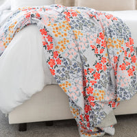 Floral Minky Blanket by Dreamy Blankets  | Farmhouse Floral | Premium Soft Minky Blanket | Blanket Size 60" x 72"
