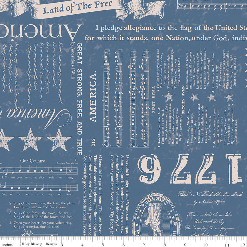 Americana Liberty Denim Yardage by Lori Holt of Bee in My Bonnet for Riley Blake Designs | C16080-DENIM