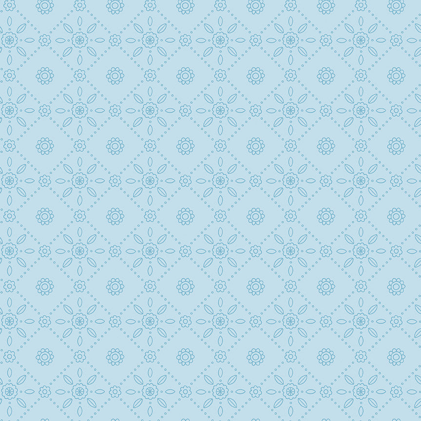 Little Darlin' Folk Tile Blue Yardage by the RBD Designers for Riley Blake Designs | C16973-BLUE