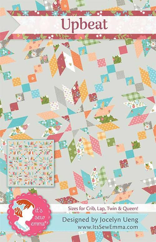 Upbeat Quilt Pattern by It's Sew Emma | 4 Quilt Sizes | Jelly Roll Friendly!