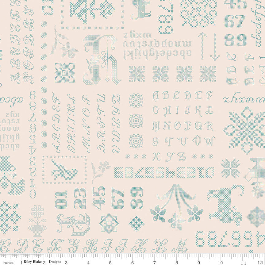 Piece & Plenty Sampler Blue Yardage by Lori Holt of Bee in my Bonnet  | C15872-BLUE | Remnant Pieces