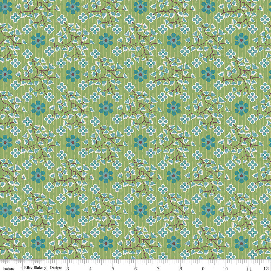 Gentler Times Swell Basil Yardage by Lori Holt of Bee in My Bonnet For Riley Blake Designs | C16470-BASIL