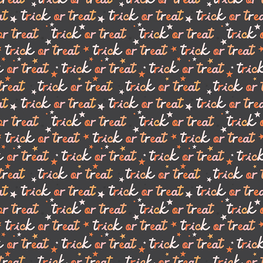 Hey Pumpkin Trick or Treat Charcoal Yardage by My Mind's Eye for Riley Blake Designs | C16034-CHARCOAL