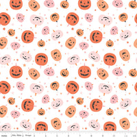 Hey Pumpkin Pumpkins White Yardage by My Mind's Eye for Riley Blake Designs | C16031-WHITE