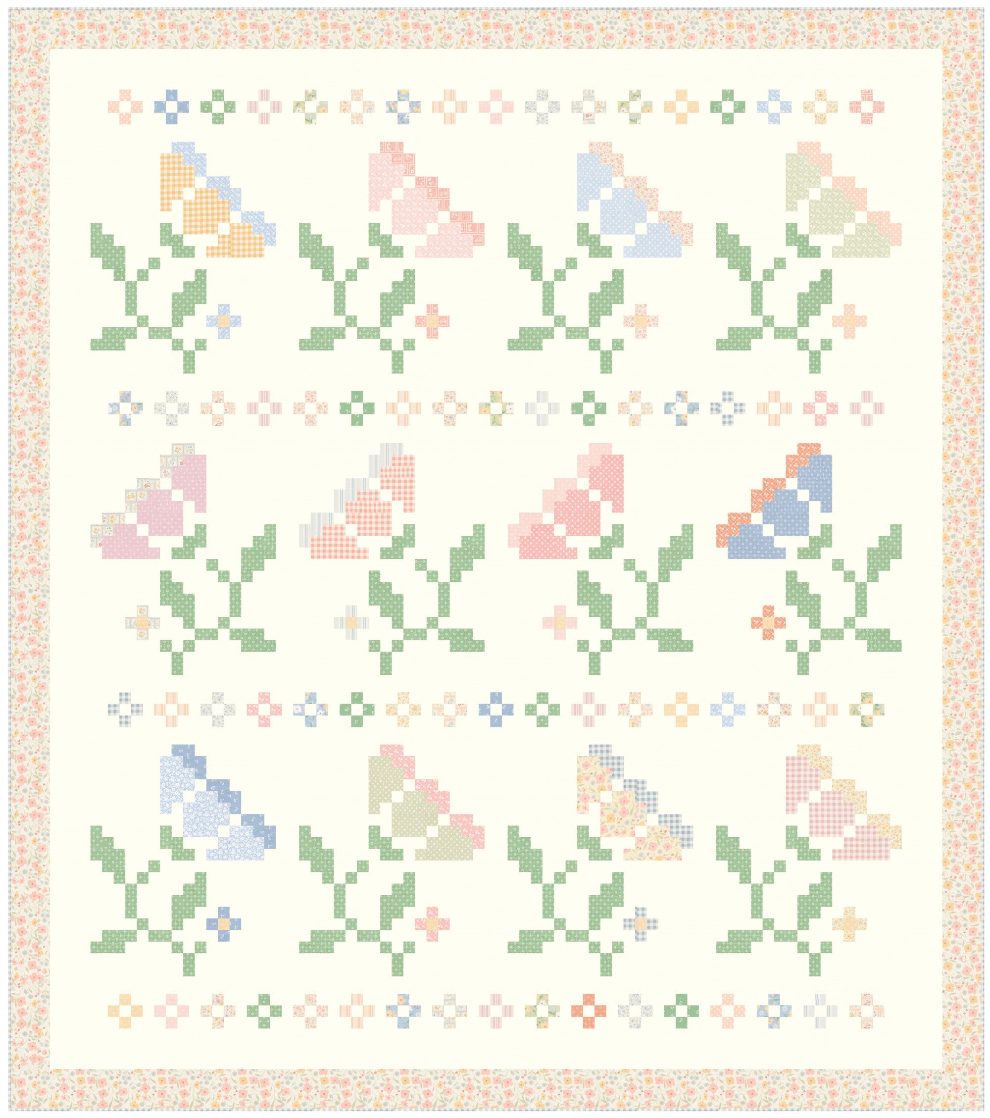 Blooming Stitches Quilt Pattern by Heather Briggs of My Sew Quilty Life | MSQL 160