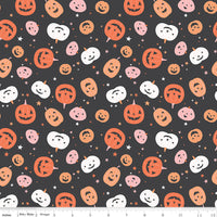 Hey Pumpkin Pumpkins Charcoal Yardage by My Mind's Eye for Riley Blake Designs | C16031-CHARCOAL