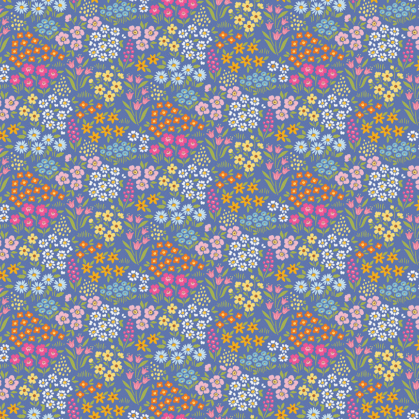 Little Darlin' Floral Fields Periwinkle Yardage by the RBD Designers for Riley Blake Designs | C16971-PERIWINKLE