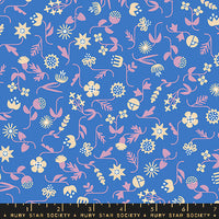 Salutations Flowery Florals Lapis Yardage by Rashida Coleman Hale for Ruby Star Society | RS1095 15