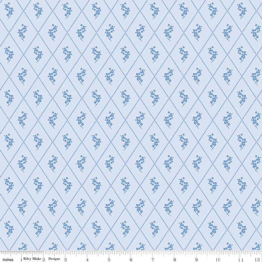 Penelope Diamonds Sky Yardage by My Mind's Eye for Riley Blake Designs | C16642-SKY