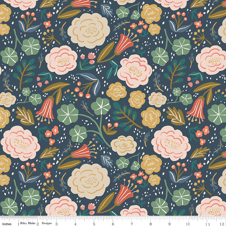 Ivy Reese Main Navy Yardage by Deena Rutter for Riley Blake Designs | C16600-NAVY