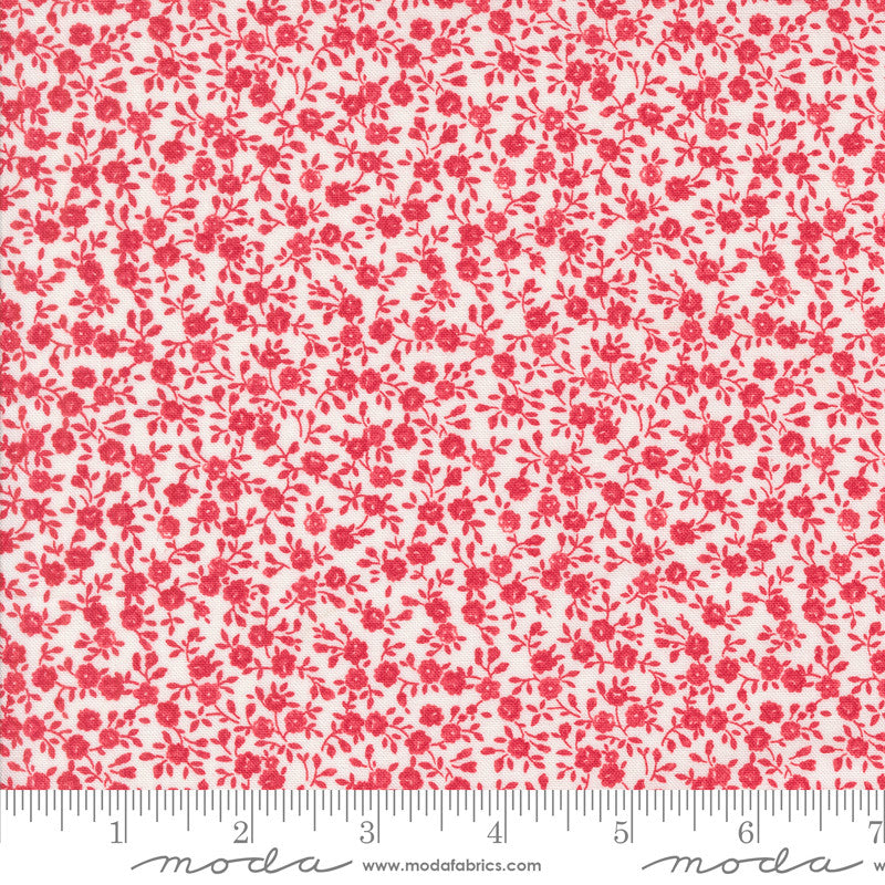 Summertime Bloom Cream Red Yardage by Camille Roskelley for Moda Fabrics | 55321 32