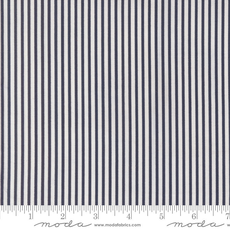 Summertime Simple Stripe Navy Yardage by Camille Roskelley for Moda Fabrics | 55324 30