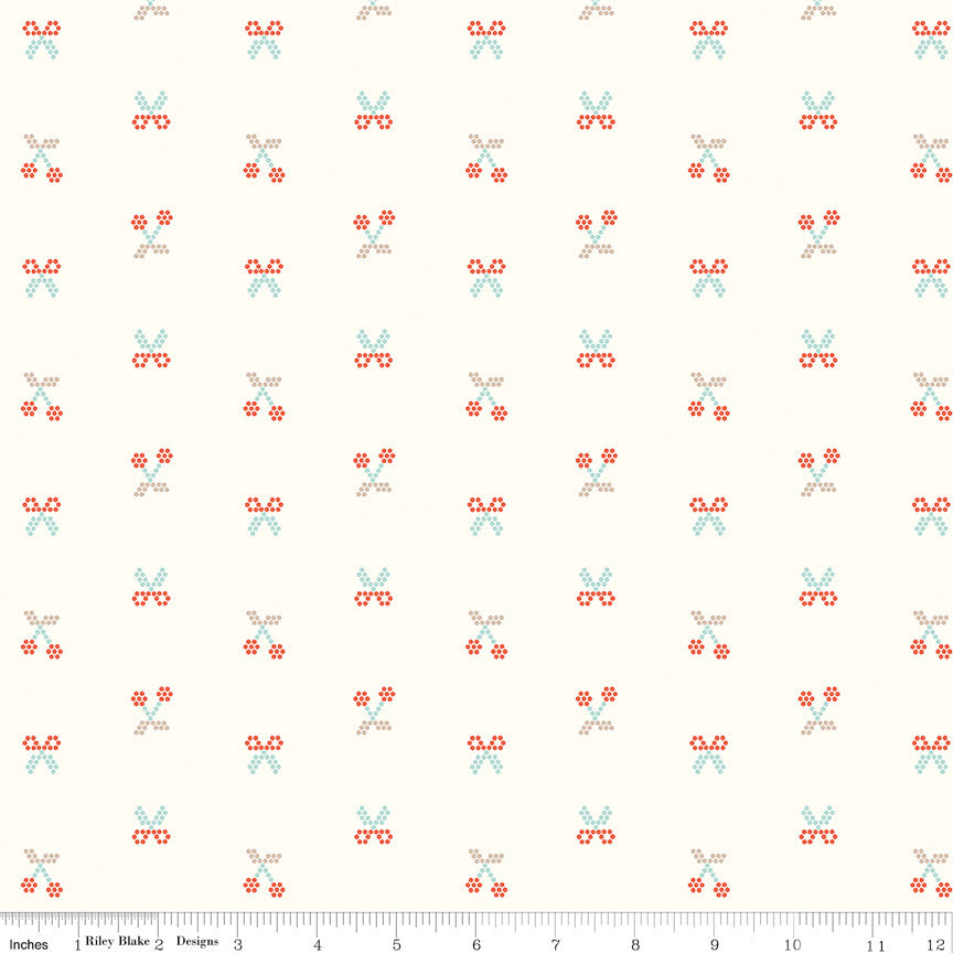 Sunsetridge Scissors Cream Yardage by Minki Kim for for Riley Blake Designs | C15733-CREAM