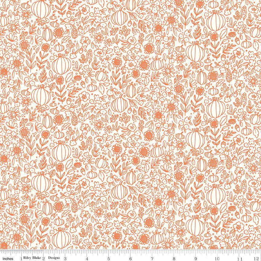Happy Fall Days Floral Outline Cloud by Kelsey Carlson for Riley Blake Design | C16344-CLOUD