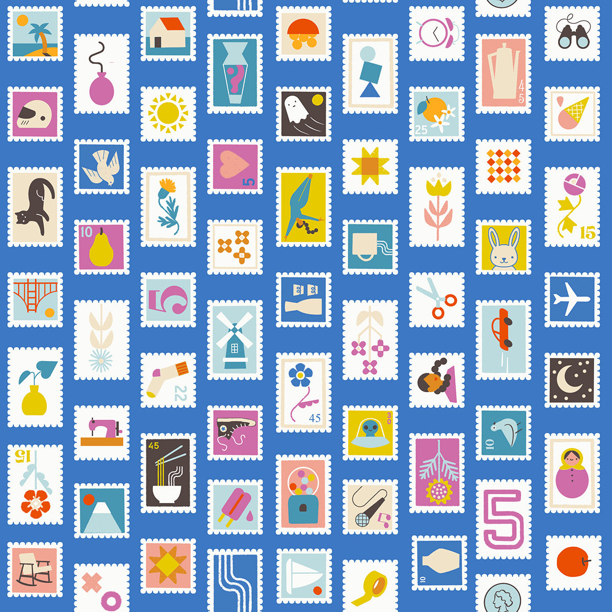 Salutations Stampy Novelty Lapis Yardage by Rashida Coleman Hale for Ruby Star Society | RS1089 14