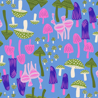 PRESALE Hello Alice Mushroom Land Lindley Blue Yardage by Sarah Watts for Ruby Star Society | SKU