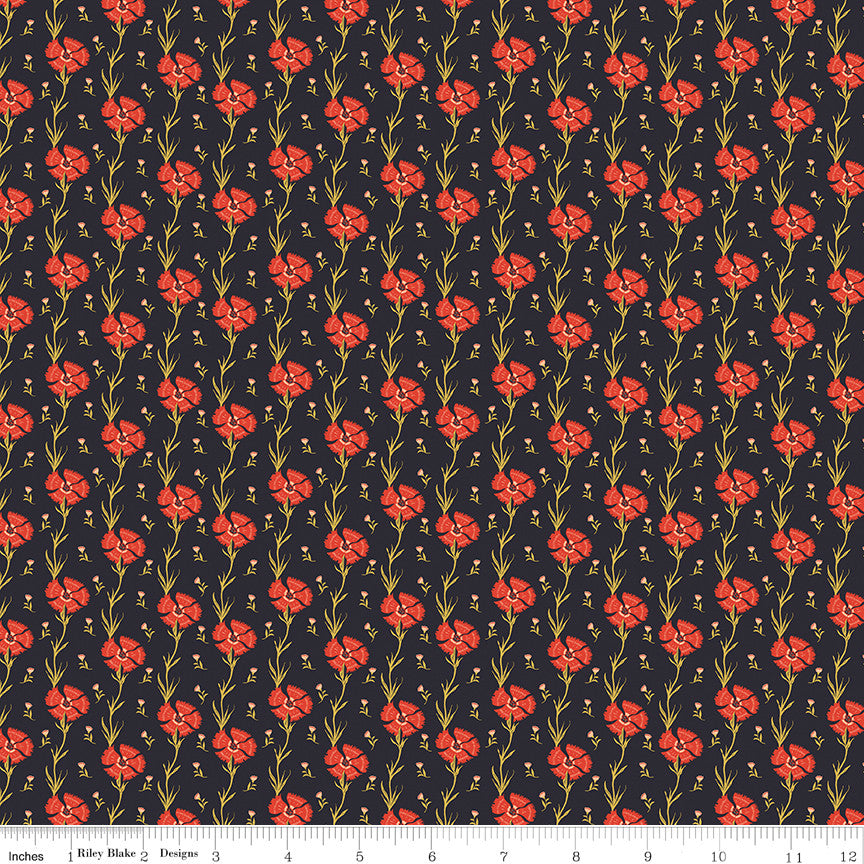 Wanderlust Carnation Charcoal Yardage by Danelys Sidron for Riley Blake Designs | C15474-CHARCOAL