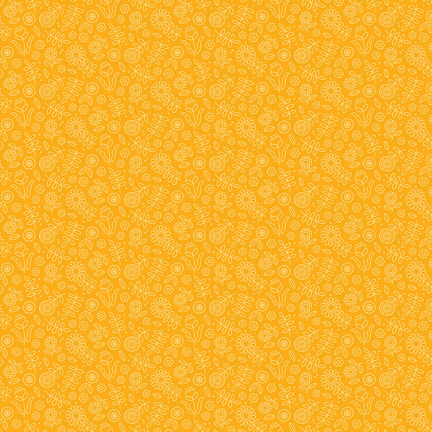 Little Darlin' Tonal Floral Orange Yardage by the RBD Designers for Riley Blake Designs | C16972-ORANGE