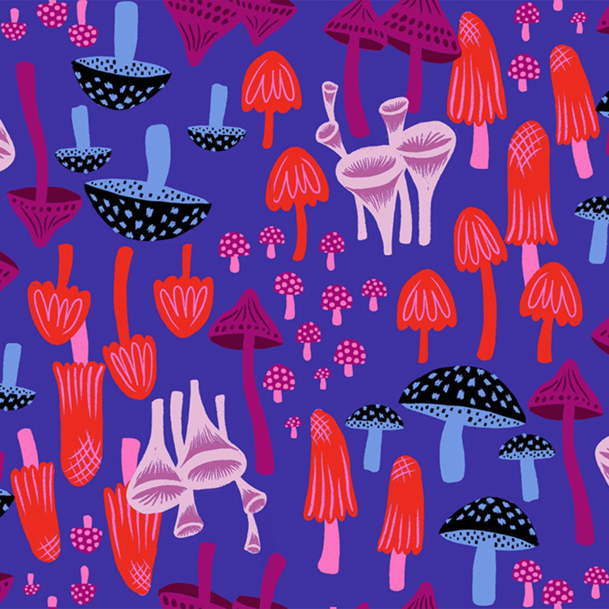 PRESALE Hello Alice Mushroom Land Blacklight Yardage by Sarah Watts for Ruby Star Society | RS2124 14