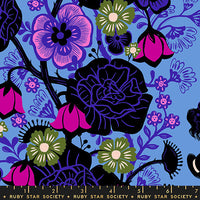 PRESALE Hello Alice Rabbit Hole Lindley Blue Yardage by Sarah Watts for Ruby Star Society | SKU