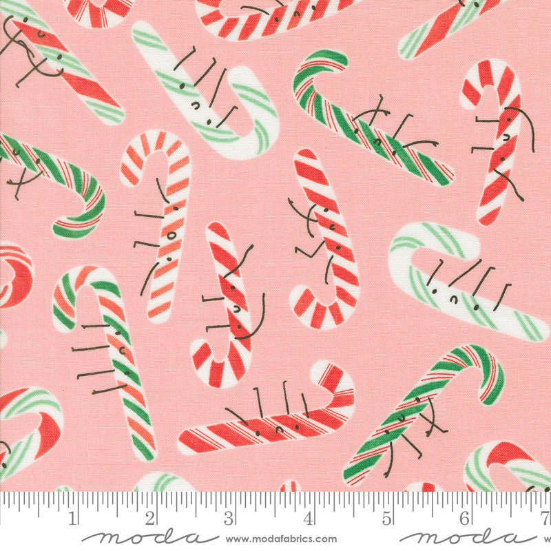 Tiny Christmas Candy Cane Cotton Candy Yardage by Lizzy House for Moda Fabrics | 37134 15