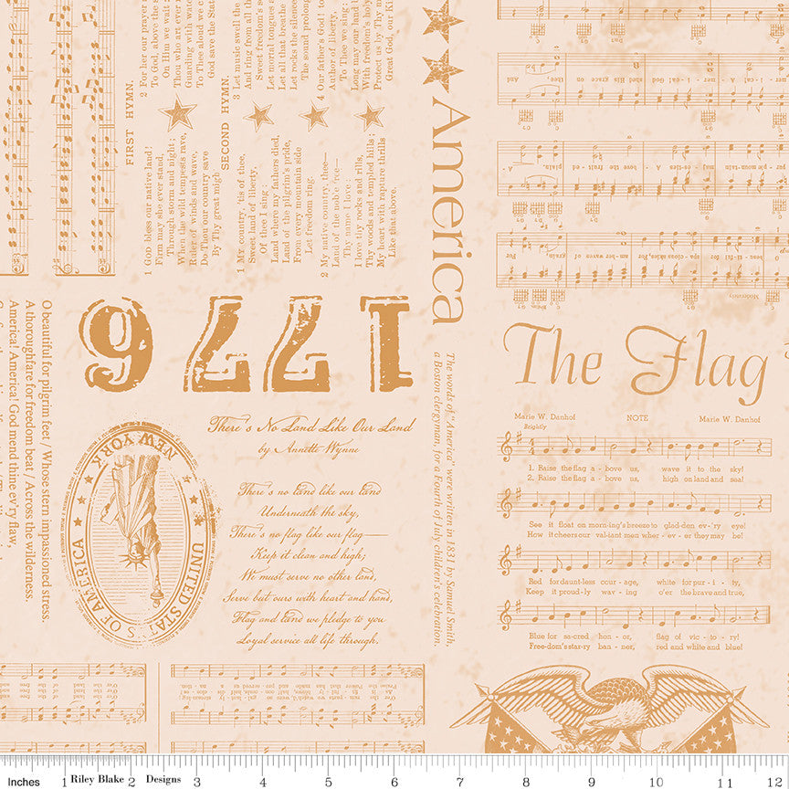 Americana Liberty Cider Yardage by Lori Holt of Bee in My Bonnet for | 5 Yard Backing | C16080-CIDER