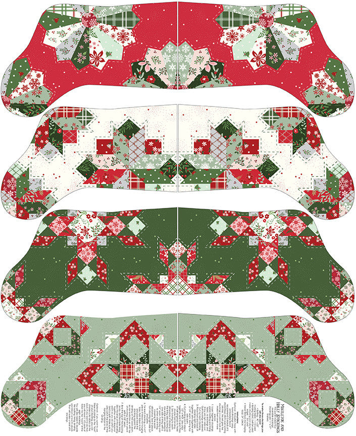 Mistletoe & Holly Stockings Panel by Beverly McCullough for Riley Blake Designs | Panel Size 35 1/2" x 43" | P16411-PANEL